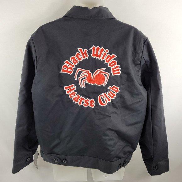 Dickies Black Widow Hearse Club Jacket Insulated Car Club Mens size Large - Picture 1 of 4